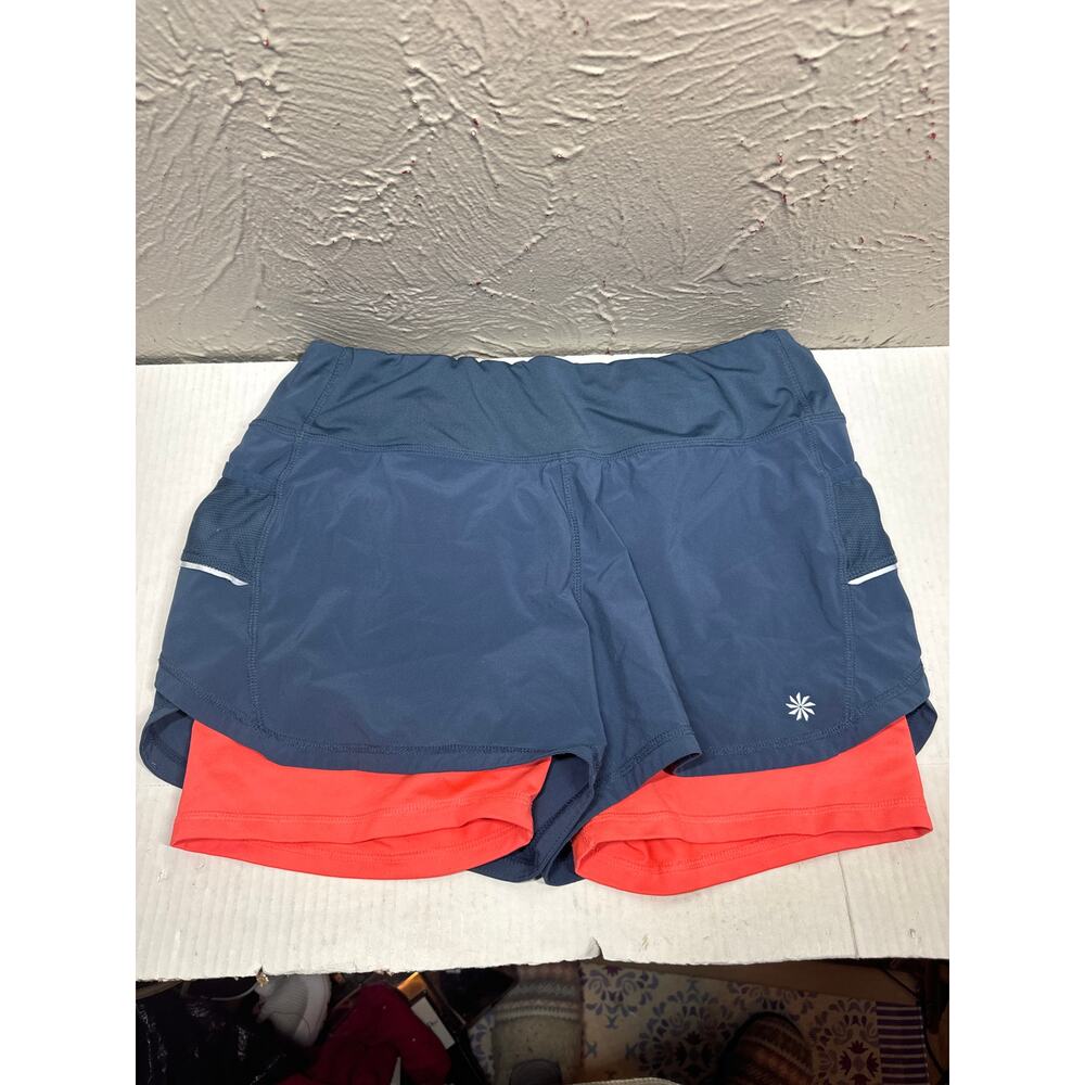 Athleta‎ Ready Set Go 2 1 Running Shorts Elastic Waist Athleisure Women's Medium